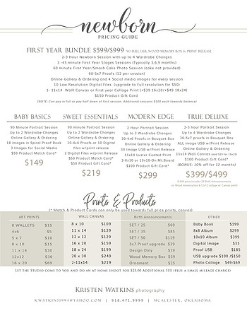 2021 Newborn Pricelist KWP