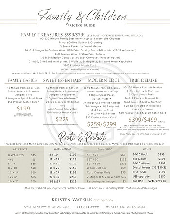 2024 Family Pricelist Fall