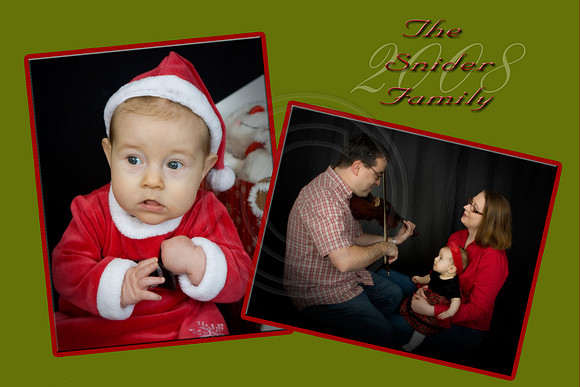 Delightful Damask Christmas Card (5x7) Plus 3 Photos